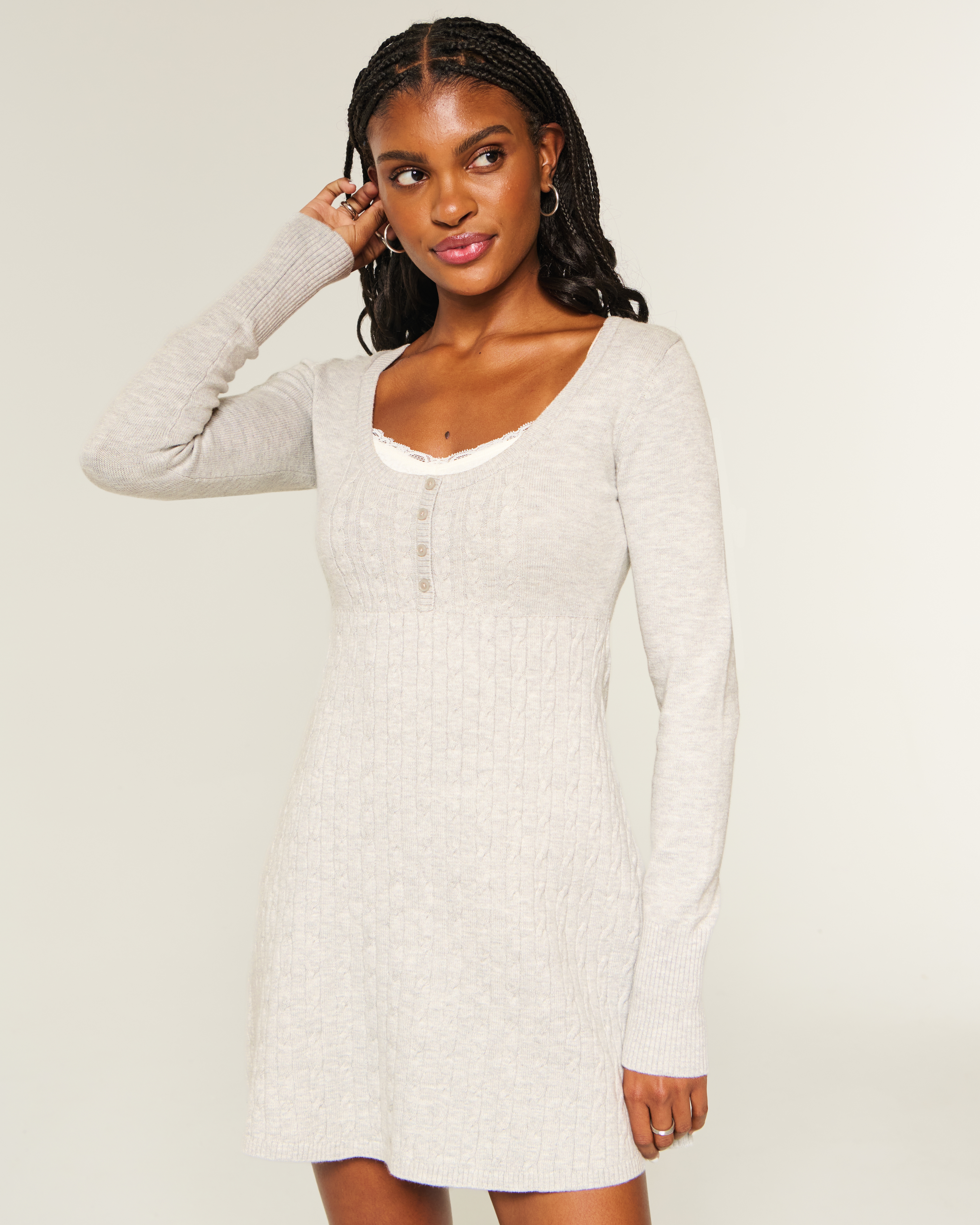Babydoll Sweater Mini Dress