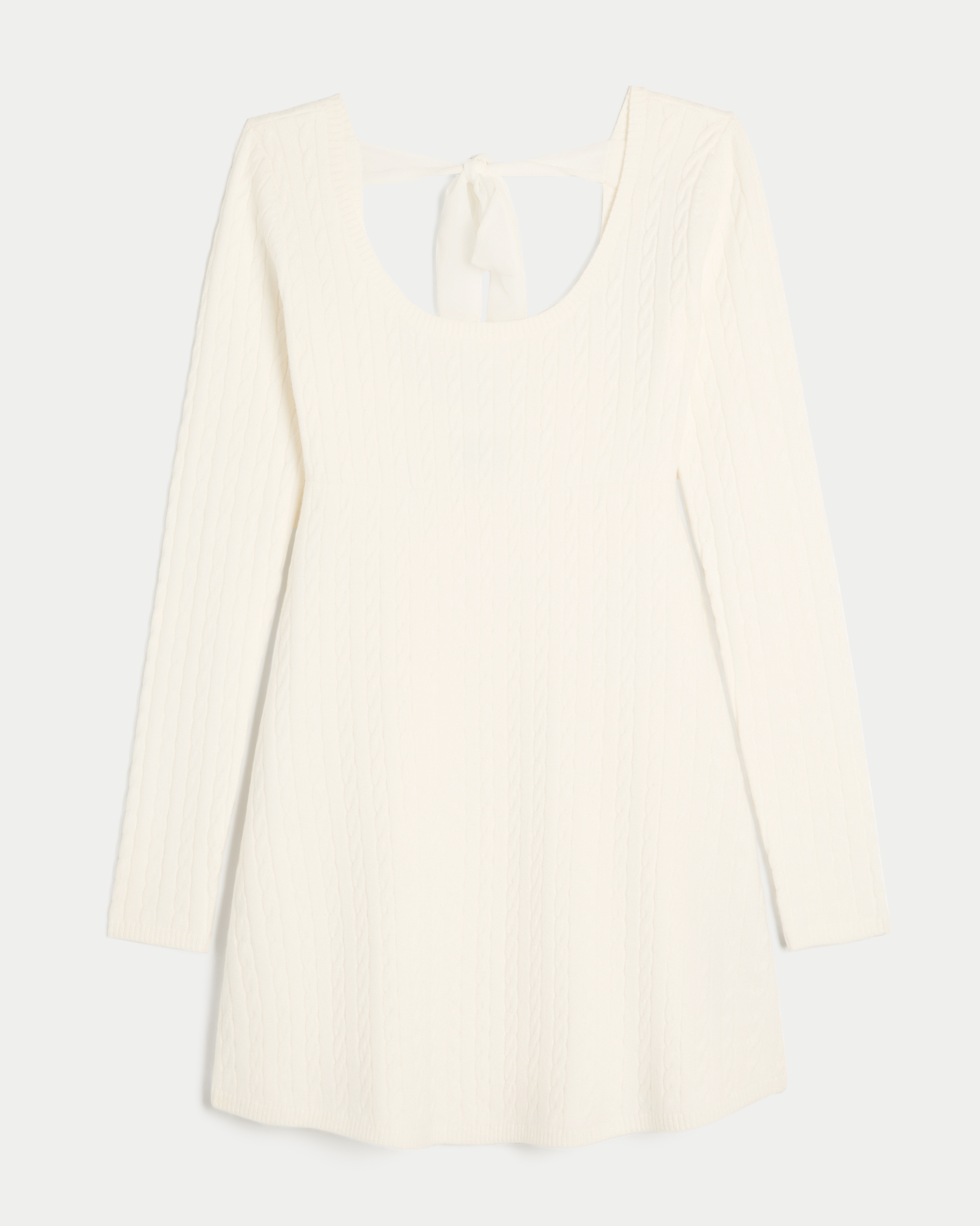 Tie Back Babydoll Sweater Mini Dress