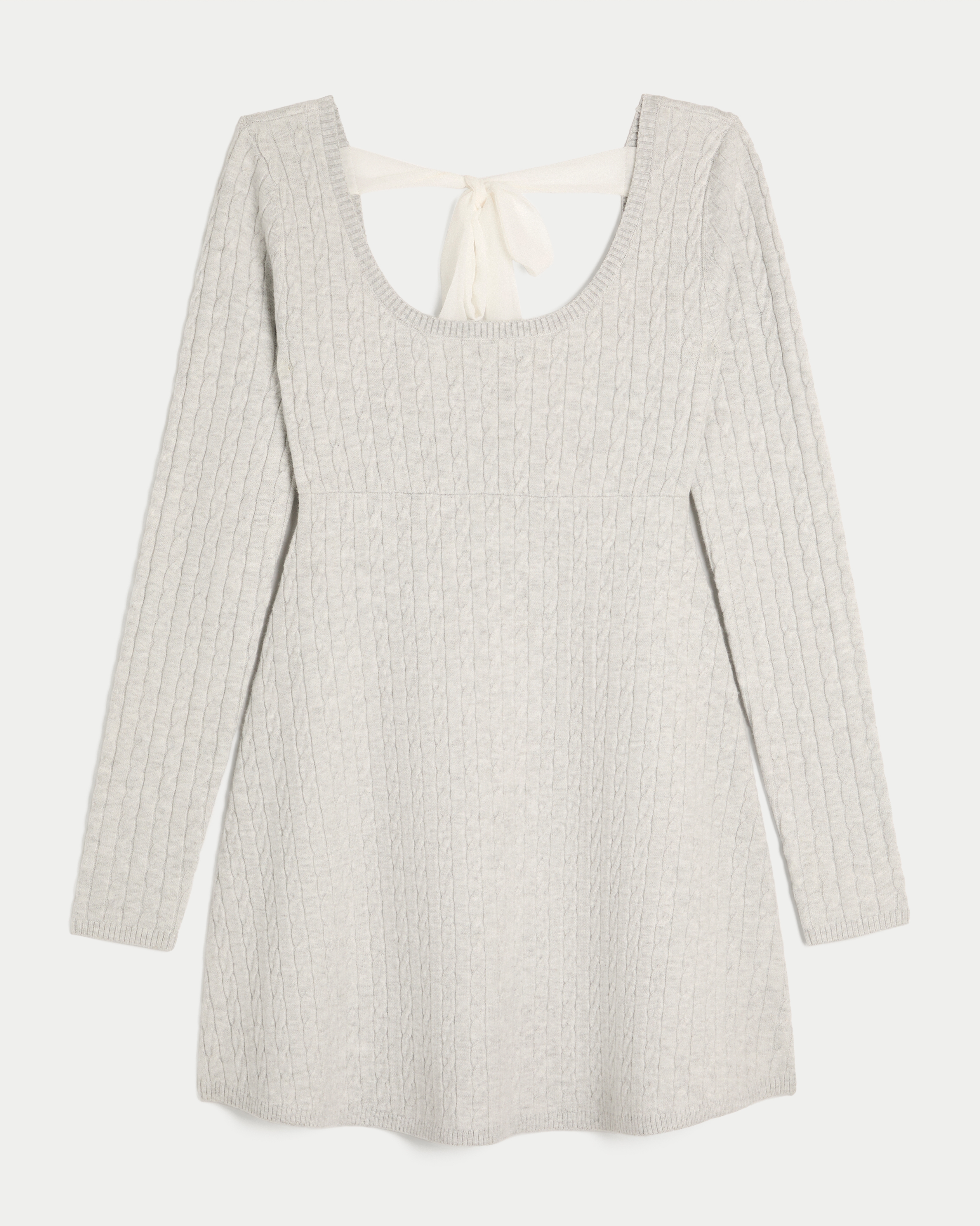 Tie Back Babydoll Sweater Mini Dress