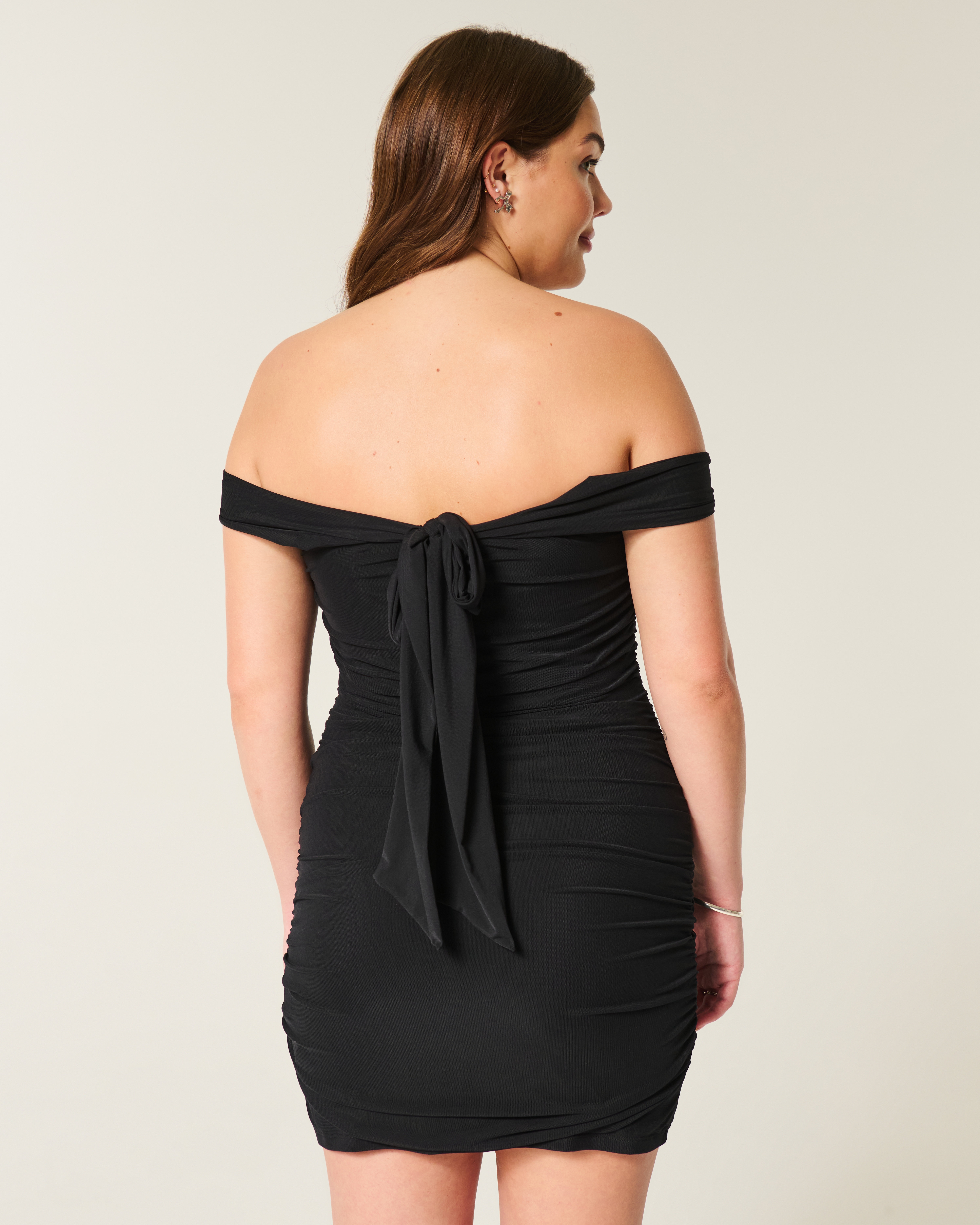 Mesh Off-the-Shoulder Bodycon Dress