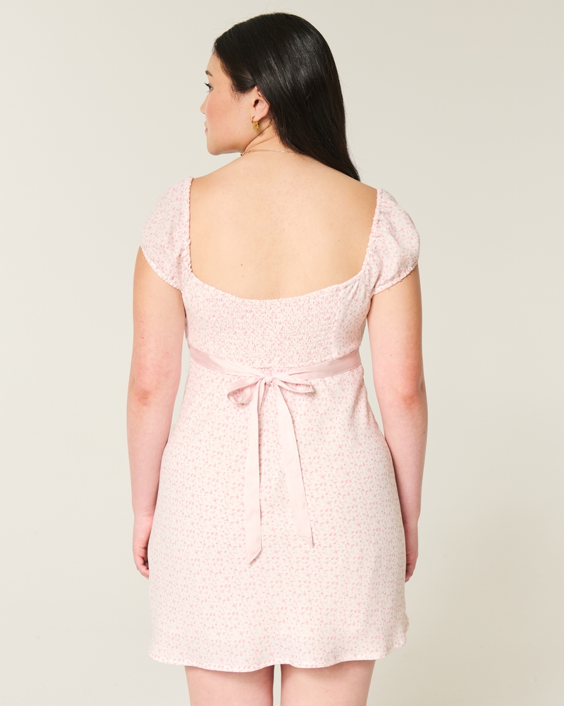 Crepe Satin Band Mini Dress