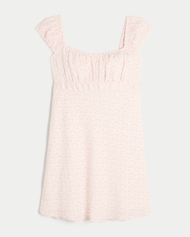 Crepe Satin Band Mini Dress