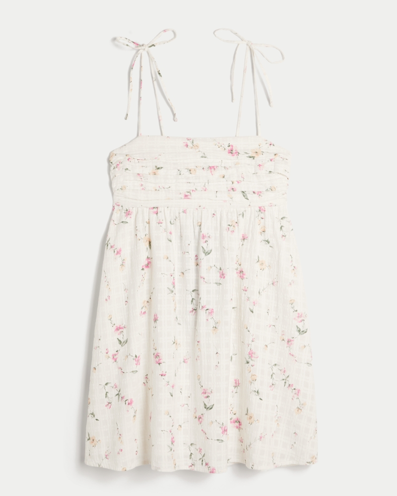 Babydoll Tie-Strap Mini Dress