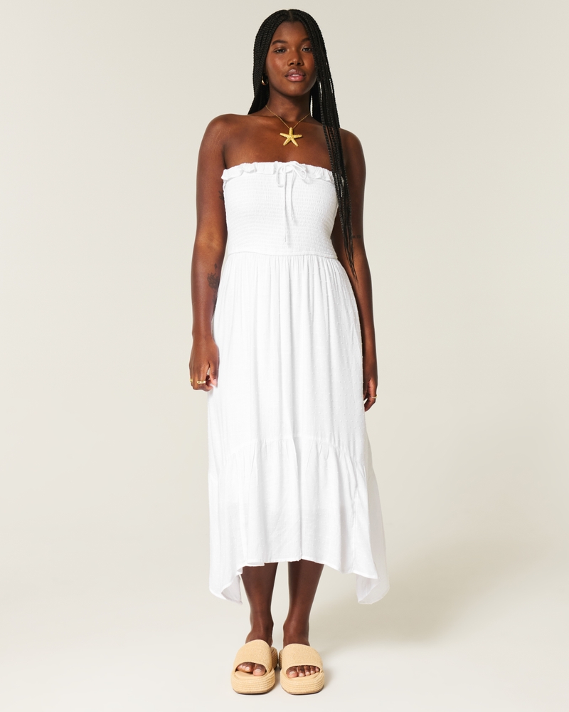 Women's Strapless Smocked Maxi Dress | Women's Sale | HollisterCo.com