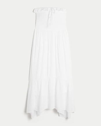 Hollister Strapless Smocked Maxi Dress