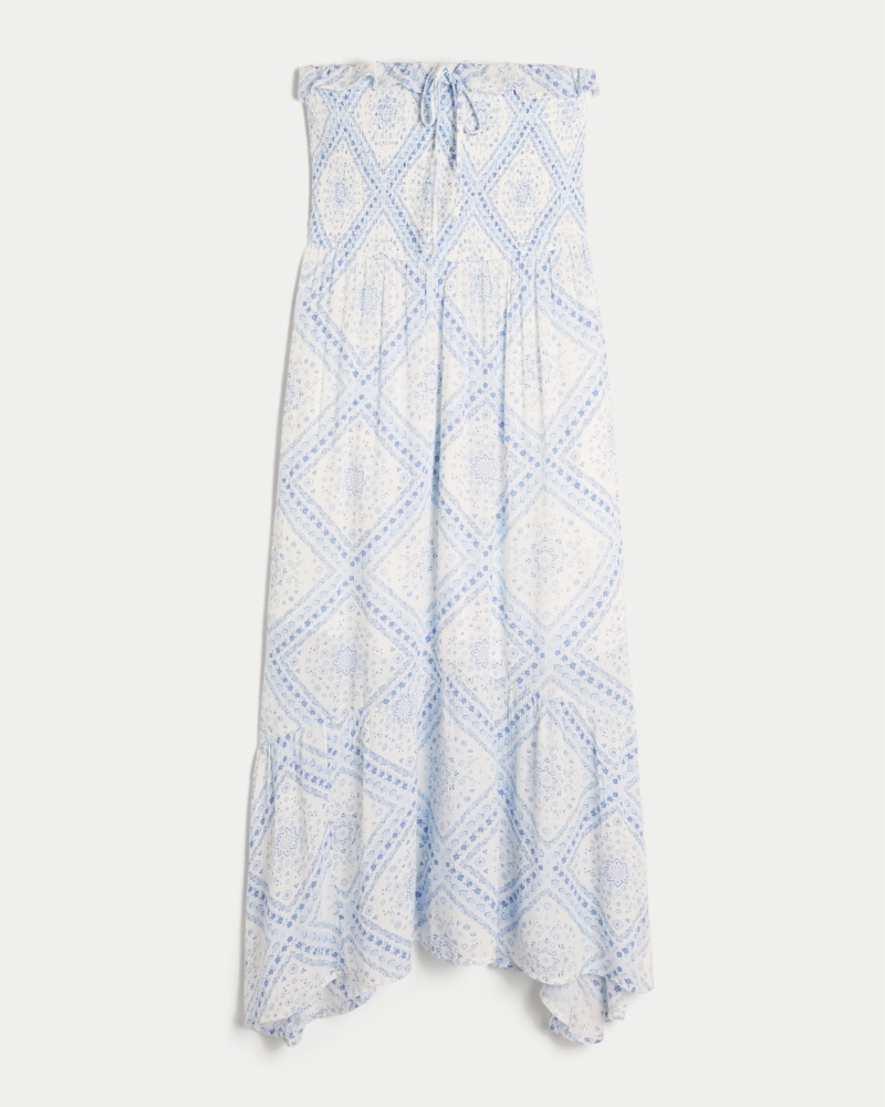 Strapless Smocked Maxi Dress