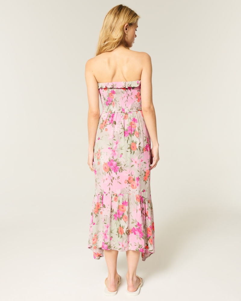 Strapless Smocked Maxi Dress