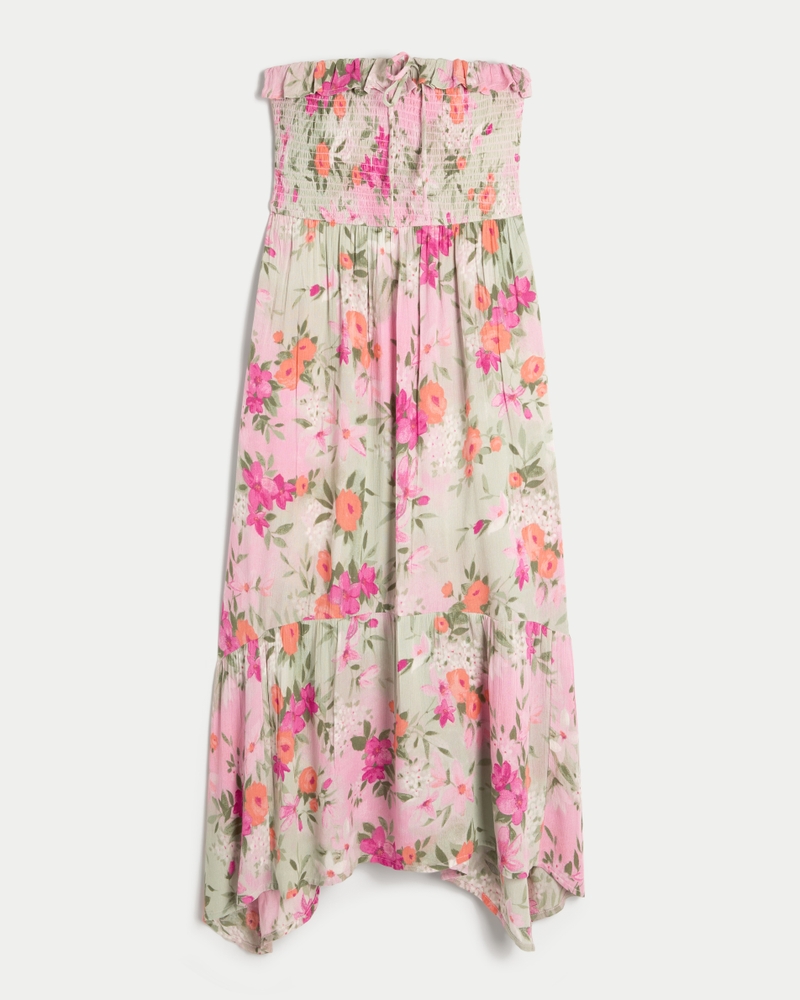 Strapless Smocked Maxi Dress