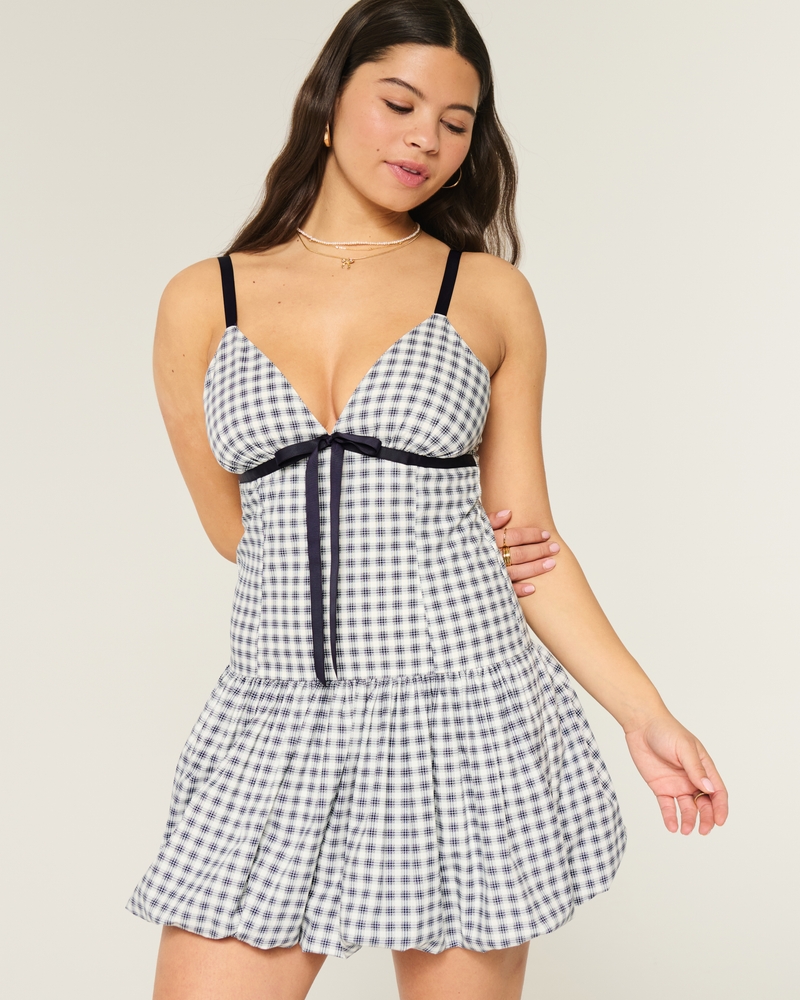 Women's V-Neck Bubble Mini Dress Women's Sale