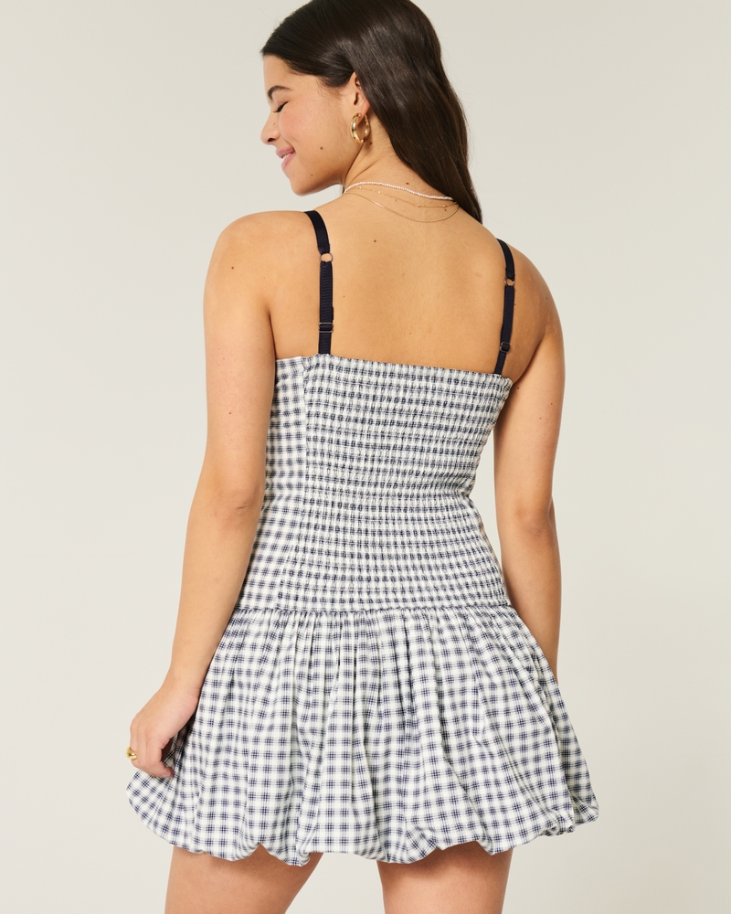 V-Neck Bubble Mini Dress