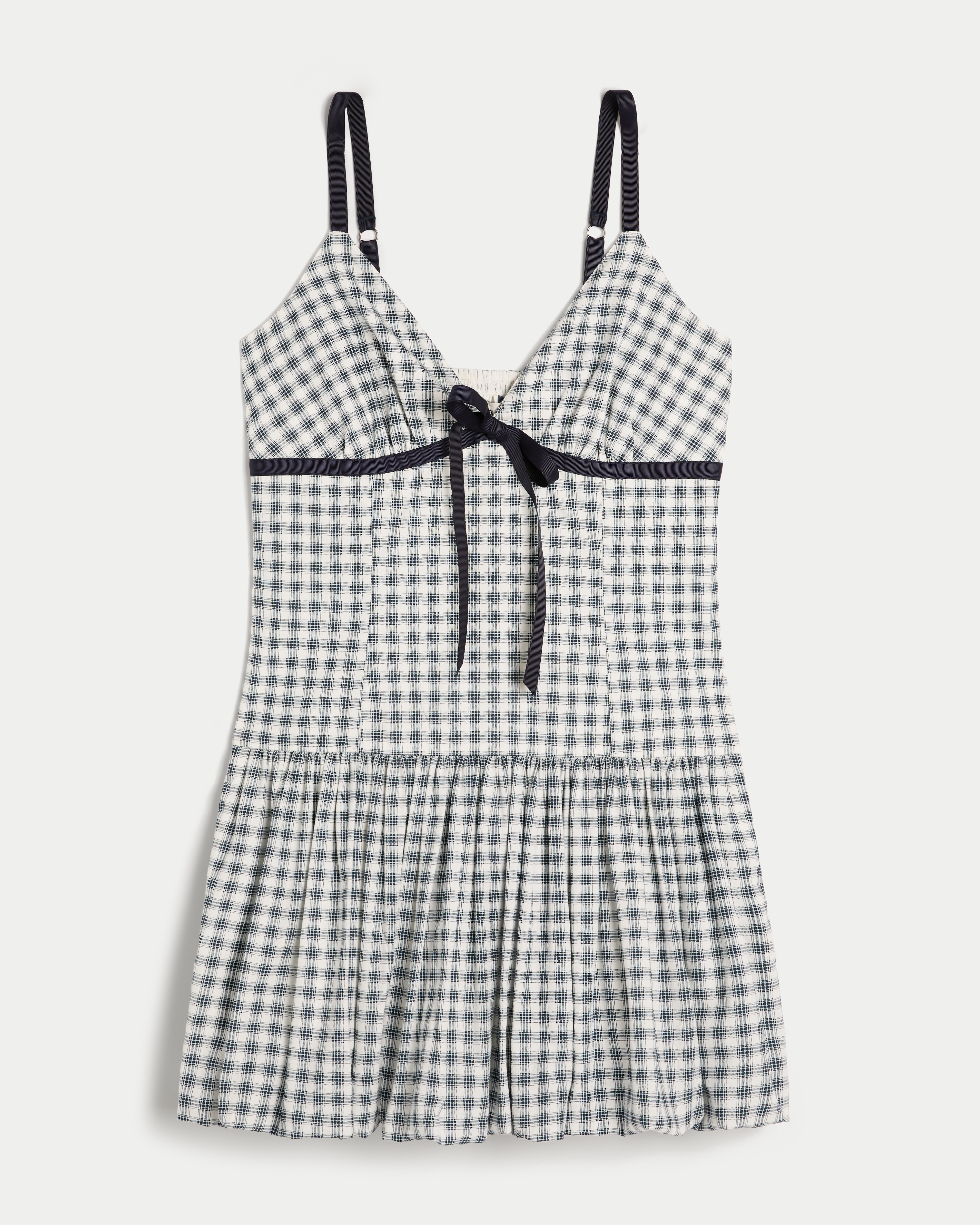 V-Neck Bubble Mini Dress