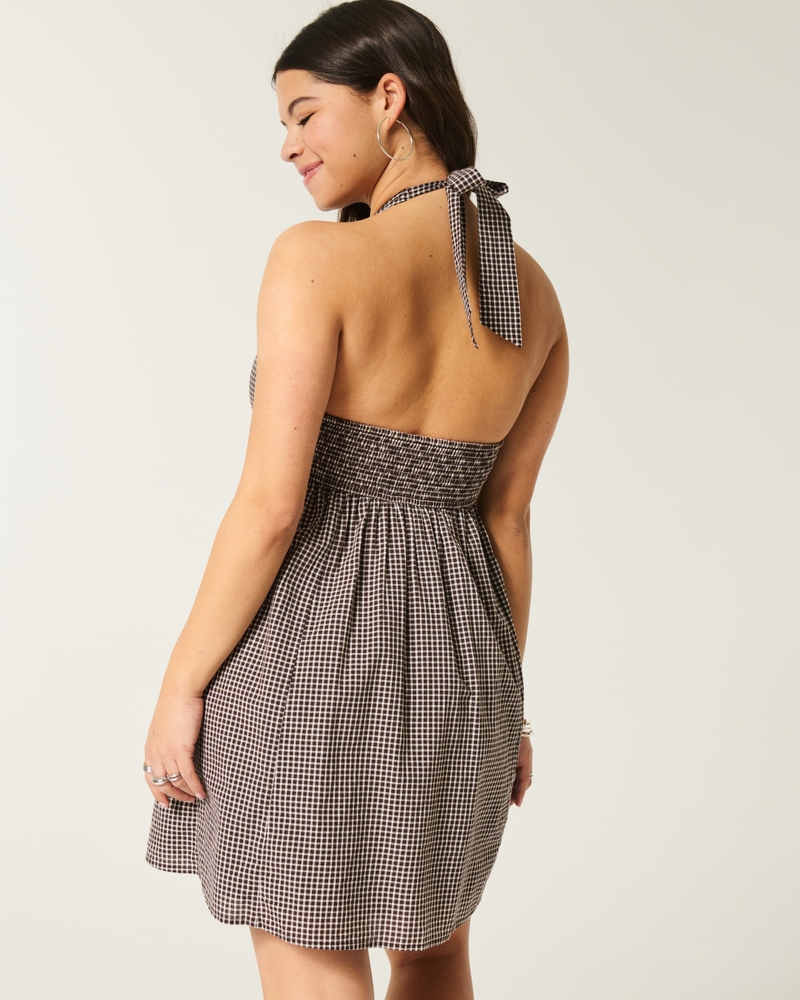Open Back Halter Mini Dress