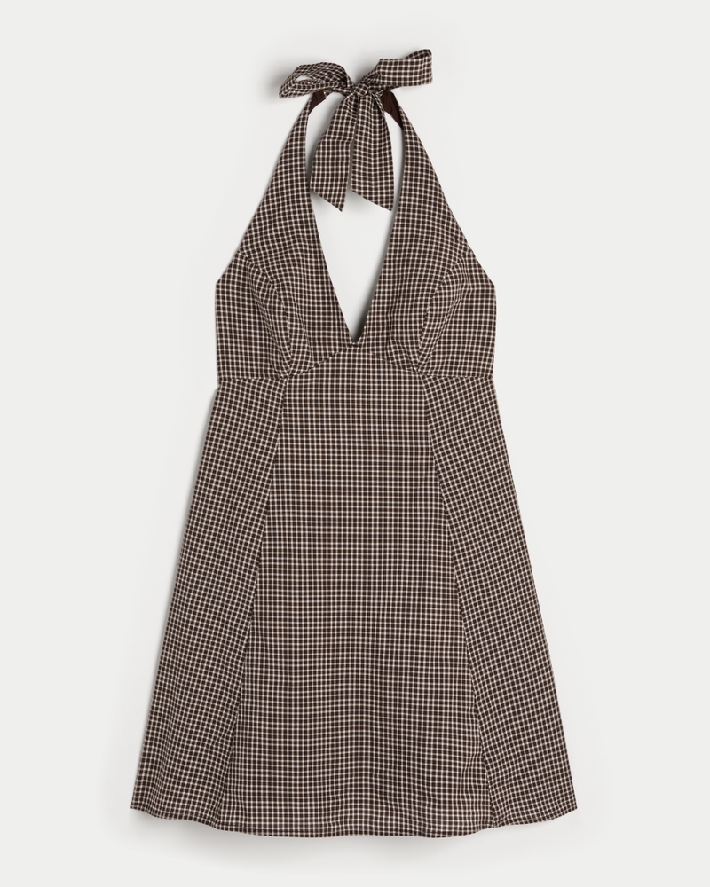 Open Back Halter Mini Dress