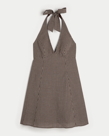 Women's Open Back Halter Mini Dress Women's Clearance