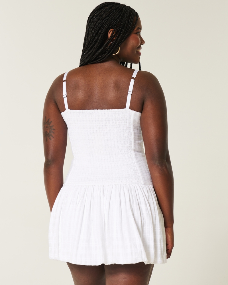 V-Neck Bubble Mini Dress