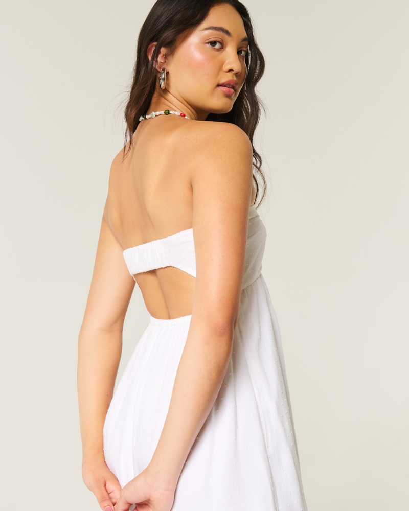 Strapless Twist Bust Midi Dress