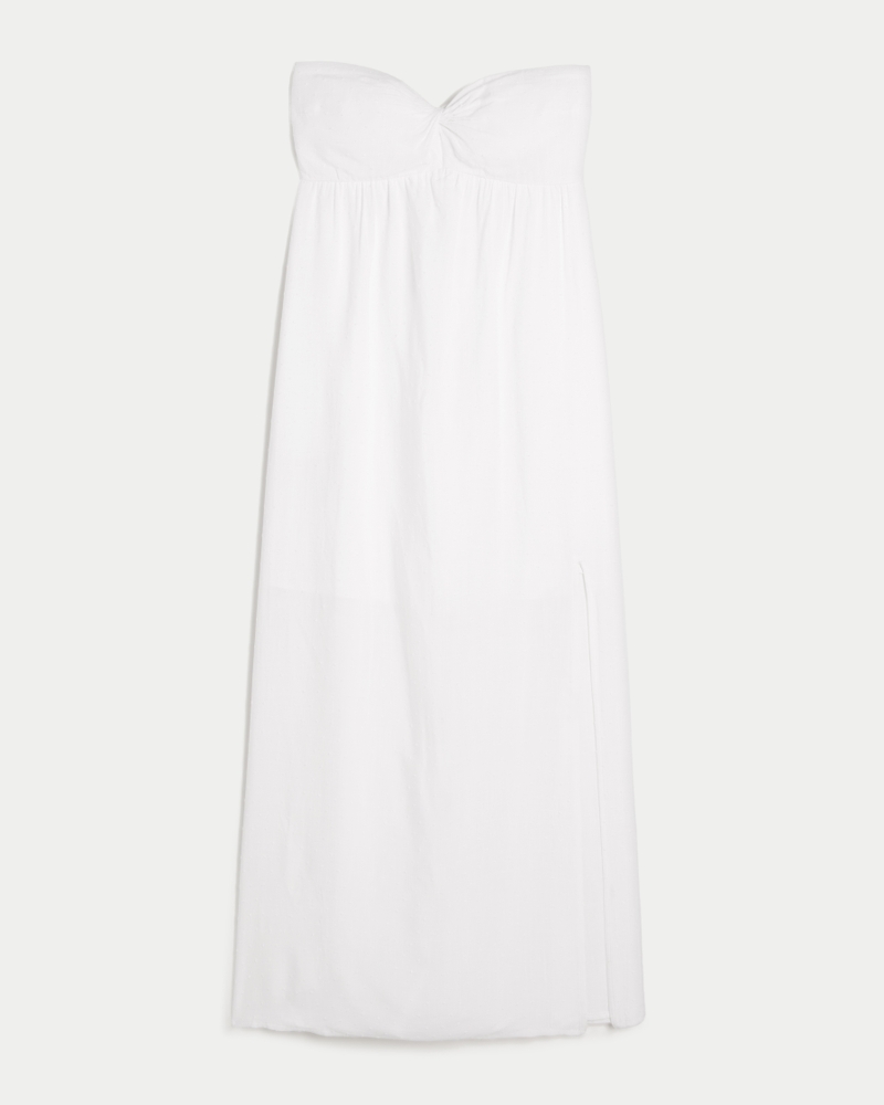 Strapless Twist Bust Midi Dress