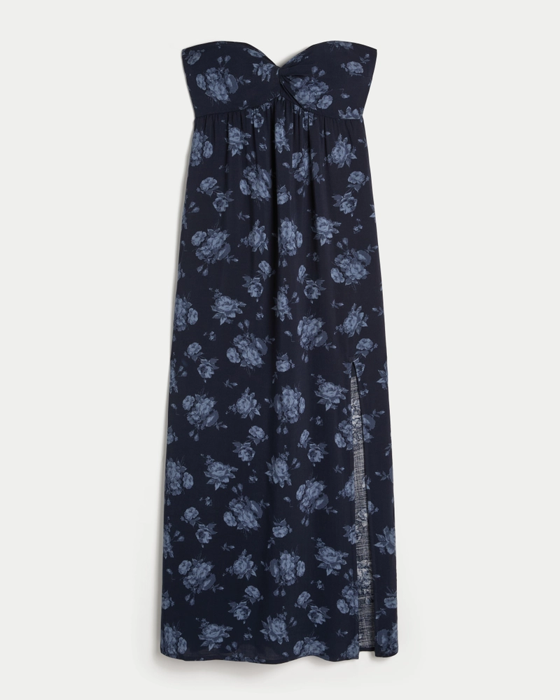 Strapless Twist Bust Maxi Dress
