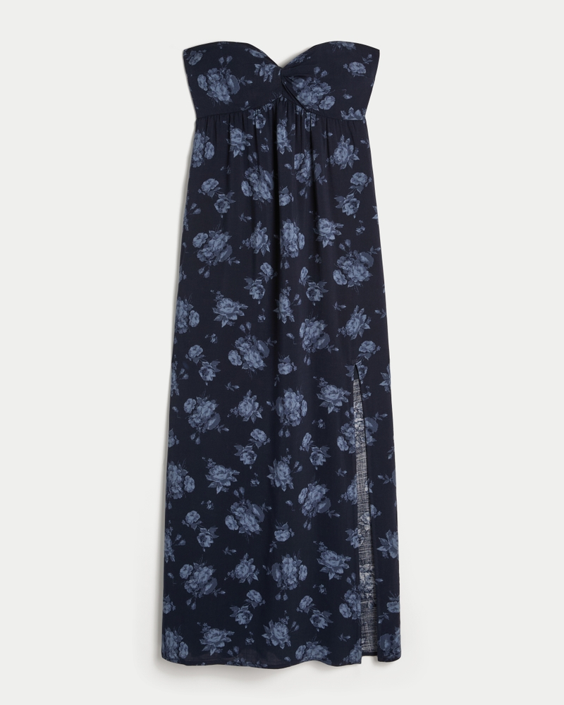 Strapless Twist Bust Maxi Dress