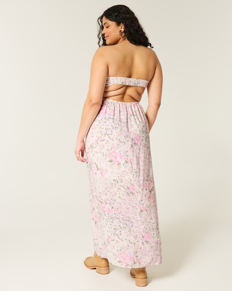 Strapless Twist Bust Maxi Dress
