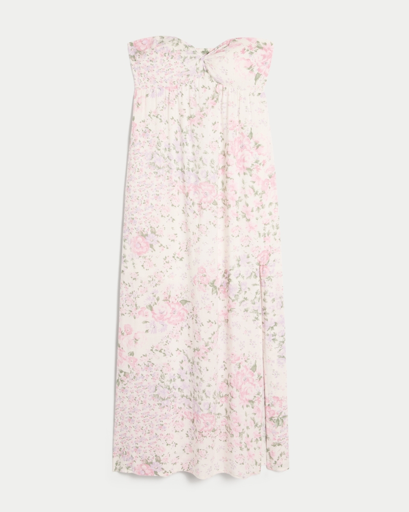 Strapless Twist Bust Maxi Dress