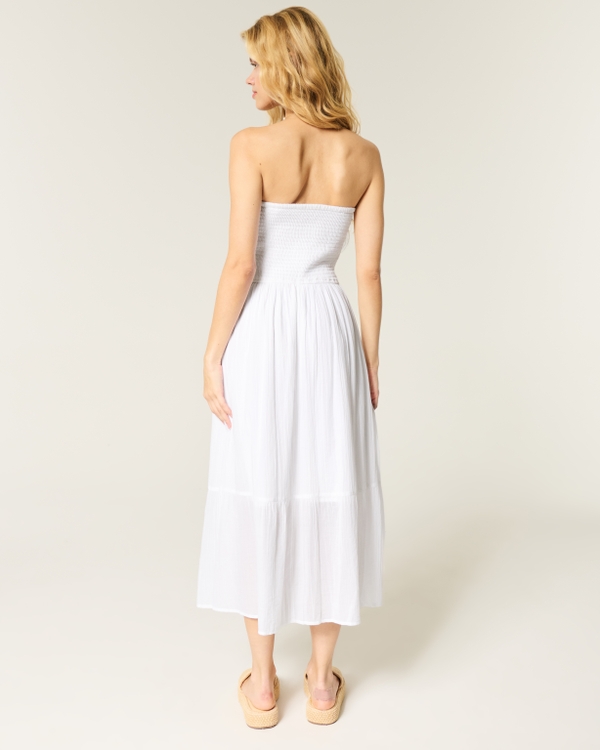 Strapless Blouson Maxi Dress