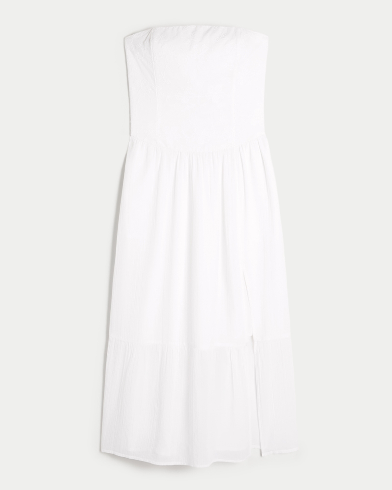 Strapless Blouson Maxi Dress