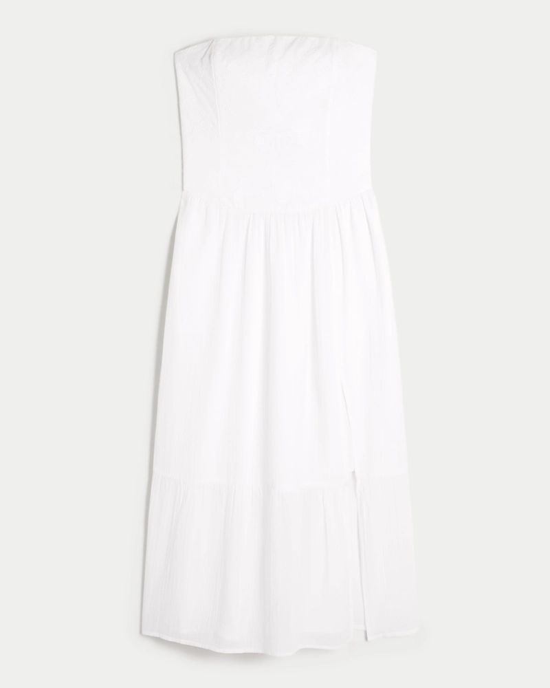 Strapless Blouson Maxi Dress