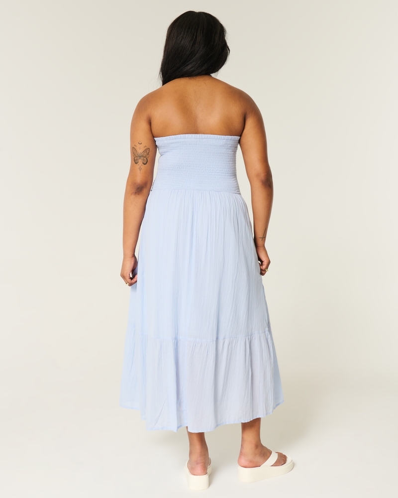Strapless Blouson Maxi Dress