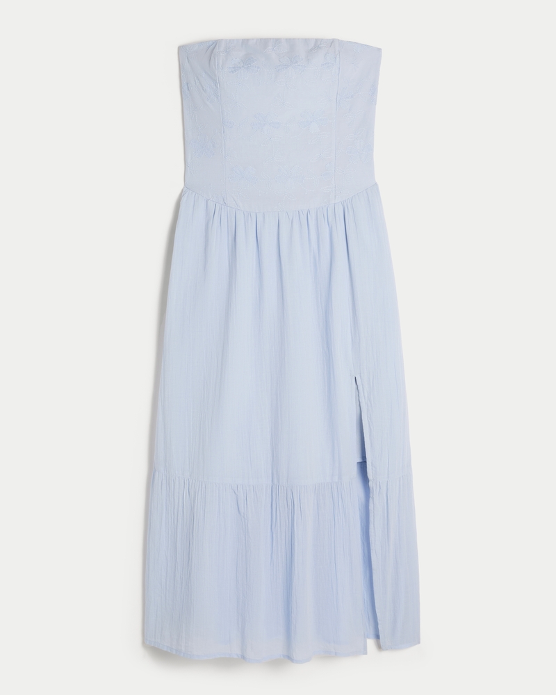 Strapless Blouson Maxi Dress