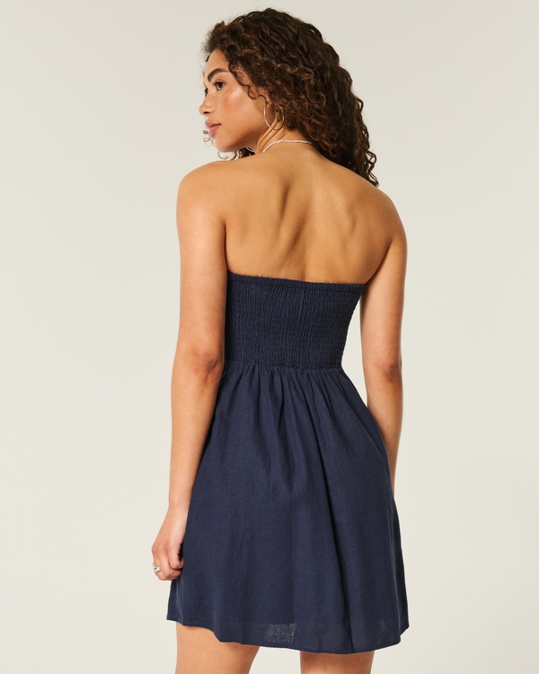 knee length dresses for ladies Shaya Strapless Mini Dress | Navy | Womens main image 1