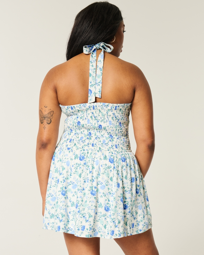 Drop Waist Halter Mini Dress