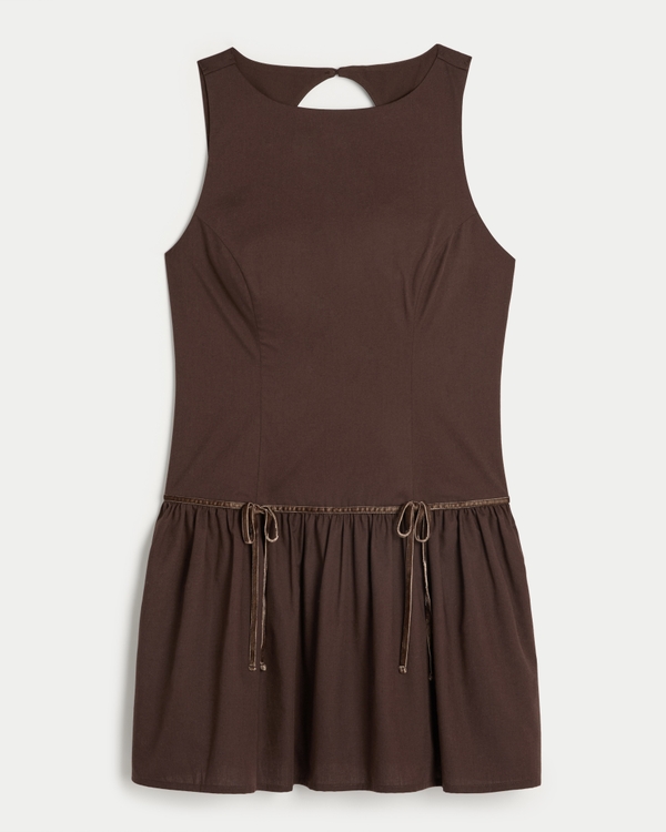 High-Neck Drop Waist Skort Dress