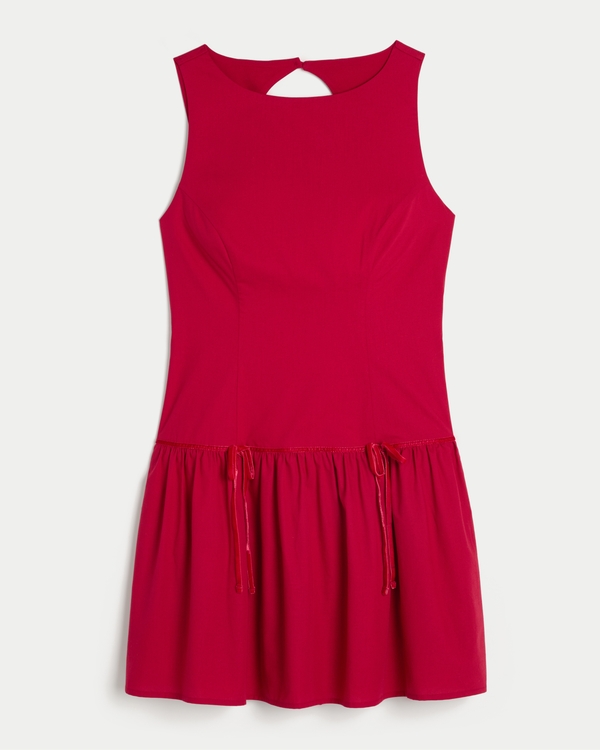 High-Neck Drop Waist Skort Dress