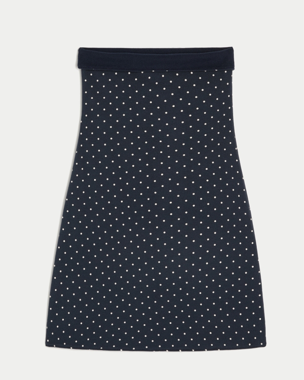 Taylor Reversible Tube Mini Dress, Navy Blue Dot view 1