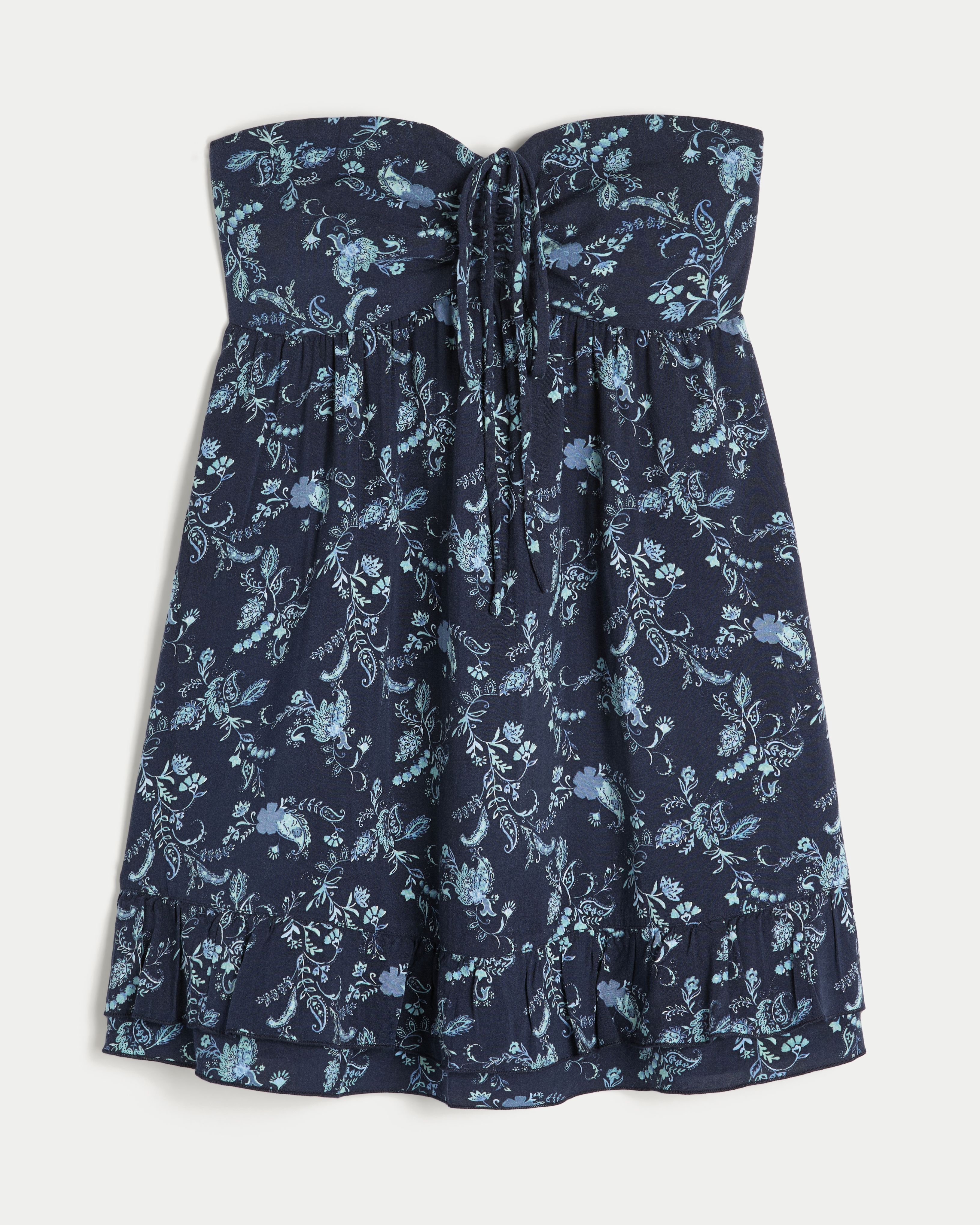 Strapless Ruffle Babydoll Mini Dress