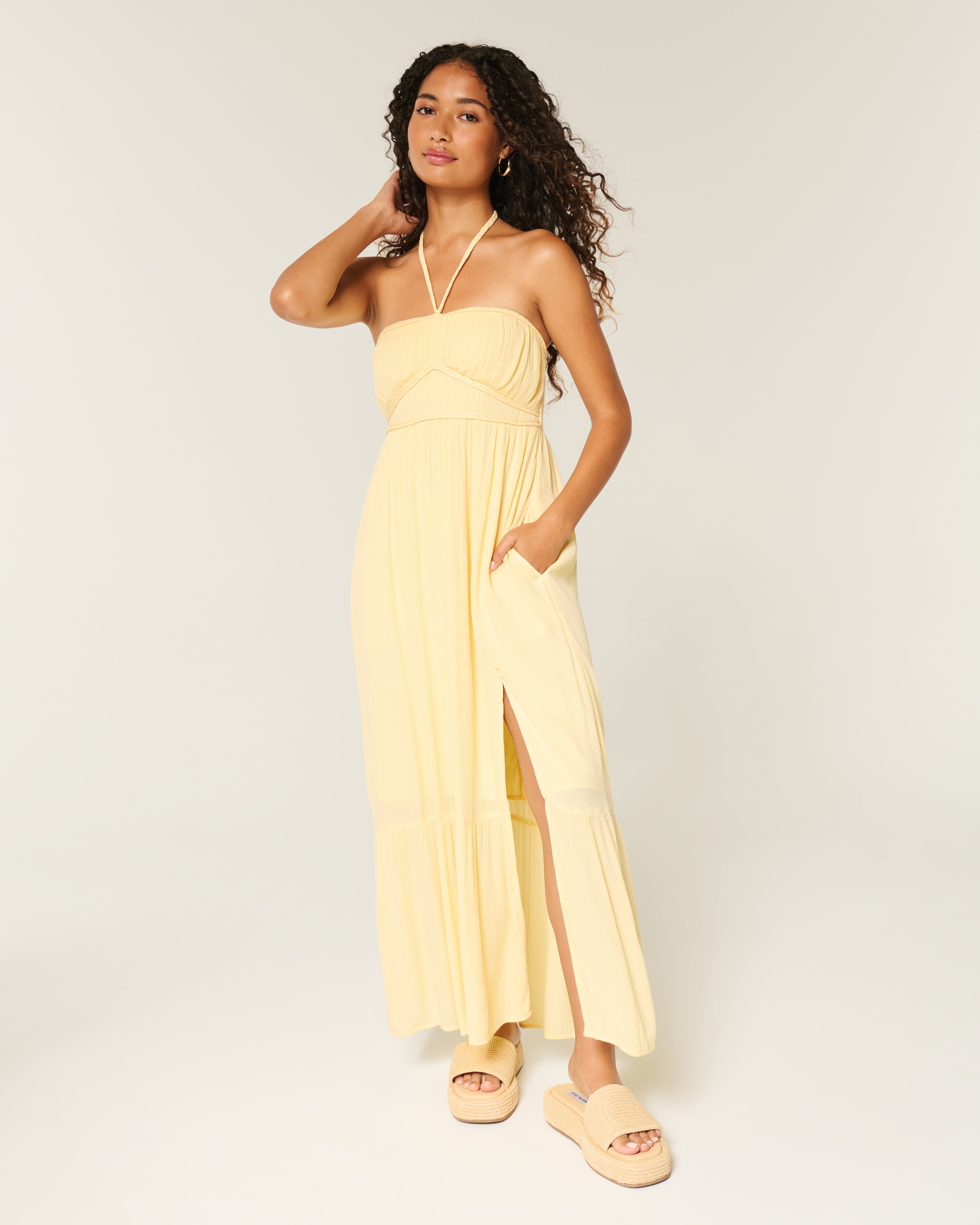 Strapless Braided Maxi Dress