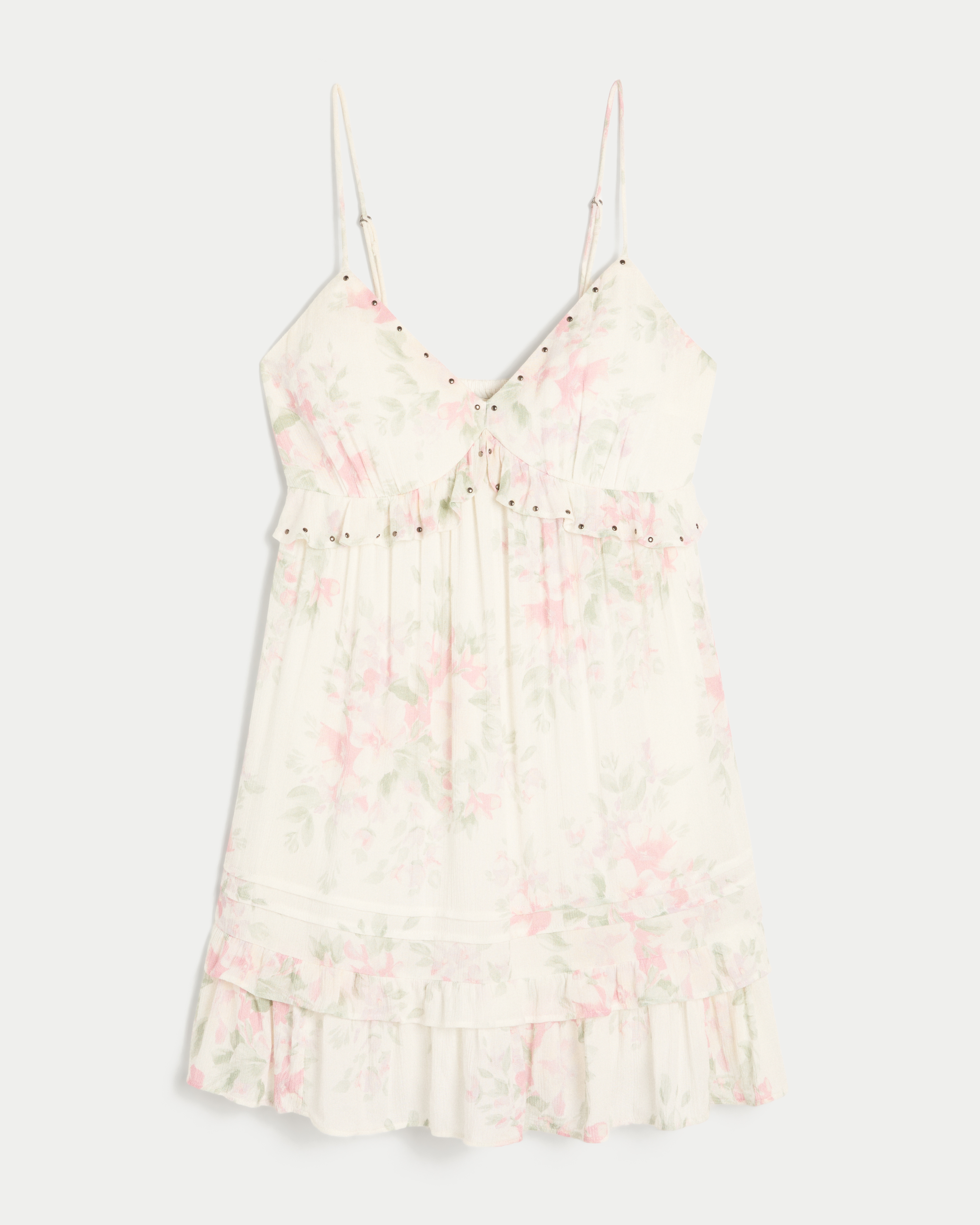 Studded Ruffle Mini Dress