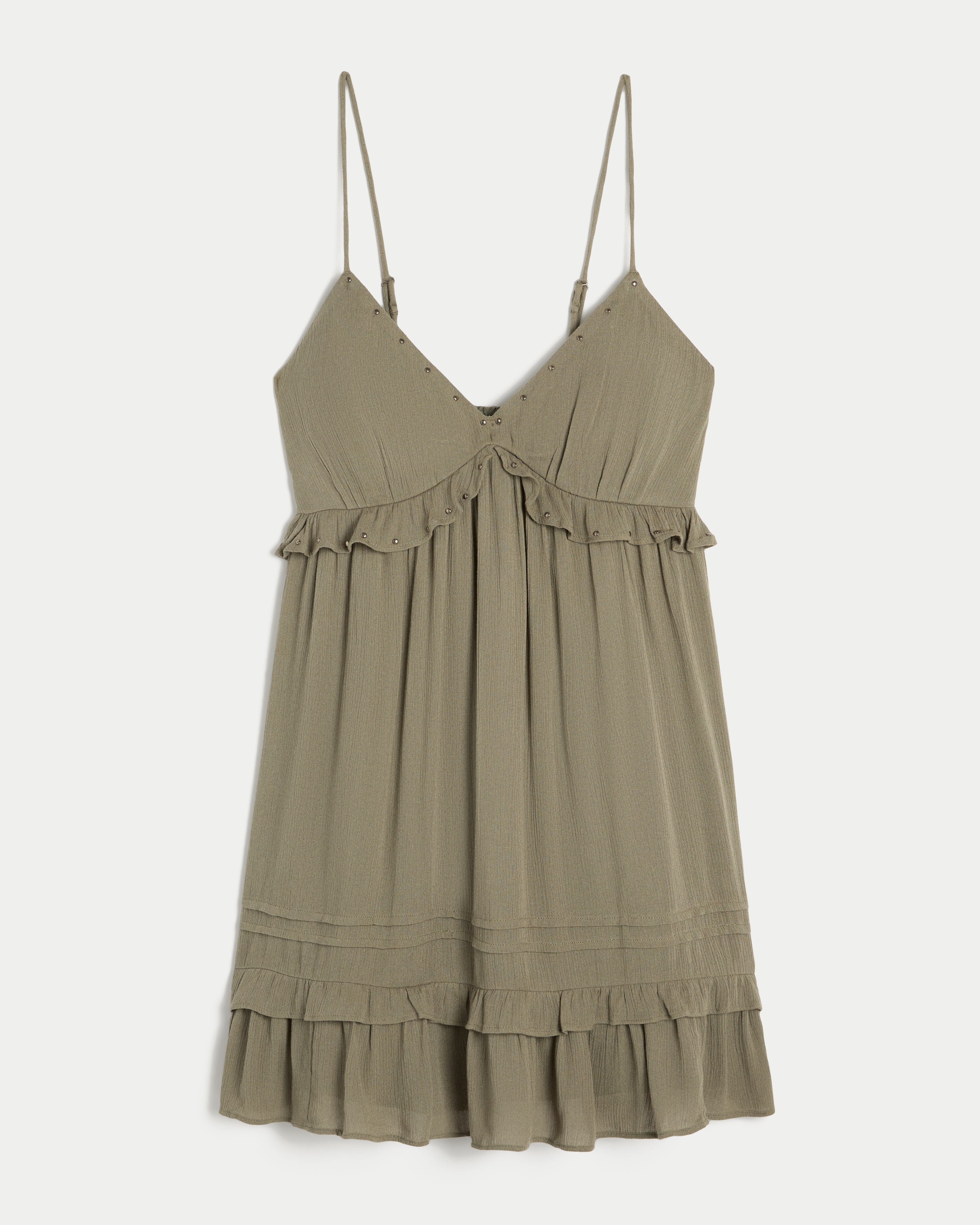 Studded Ruffle Mini Dress