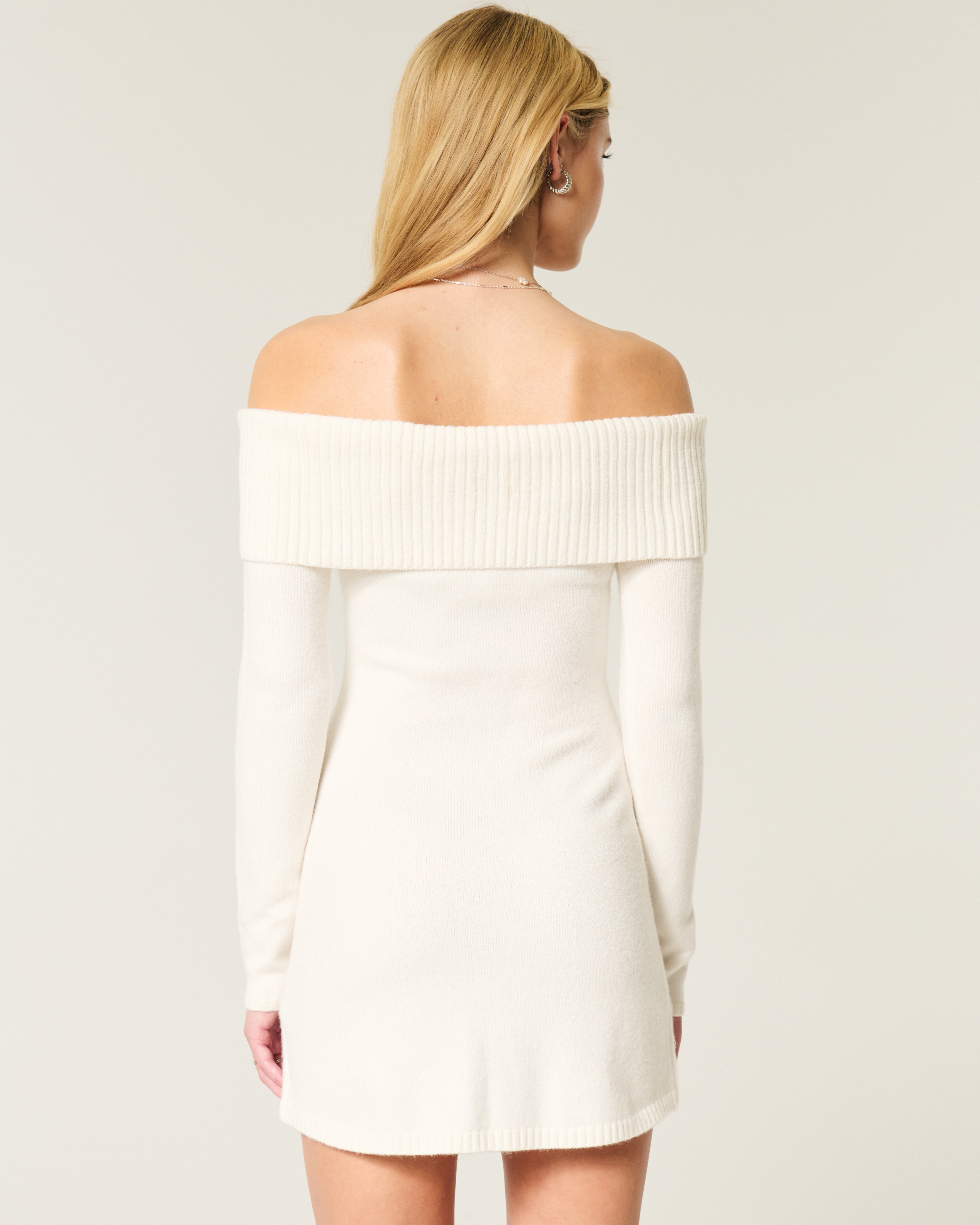 Off-the-Shoulder Twist Bust Sweater Dress