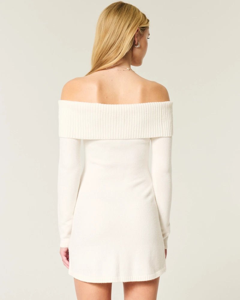 Off-the-Shoulder Twist Bust Sweater Dress