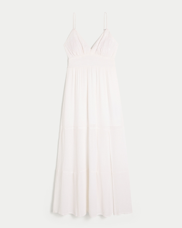 Embroidered Maxi Dress, White view 1