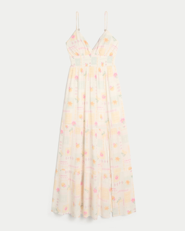 Pattern Maxi Dress, White Pattern view 1