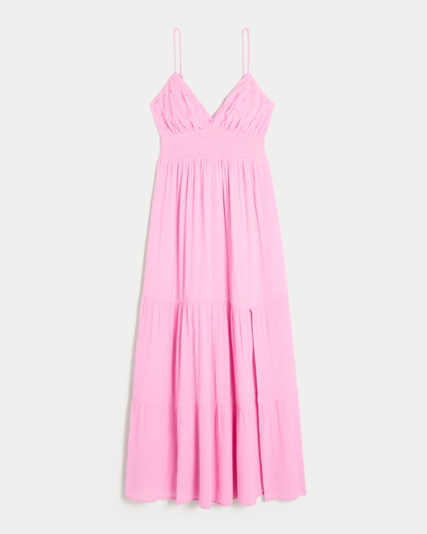 Embroidered Maxi Dress, Pink view 1