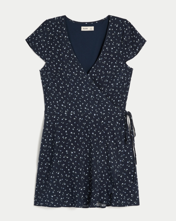 Short-Sleeve Wrap Dress