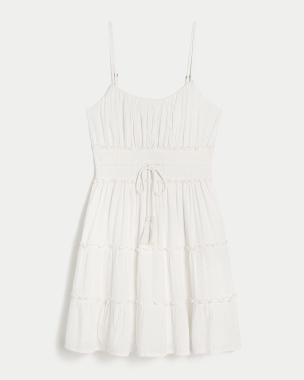 Shimmer Smocked Mini Dress