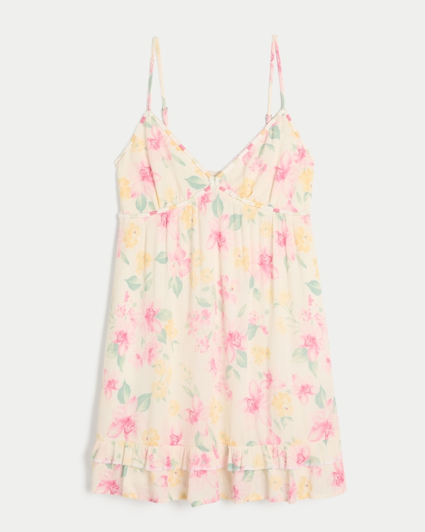 Rope Trim Babydoll Mini Dress