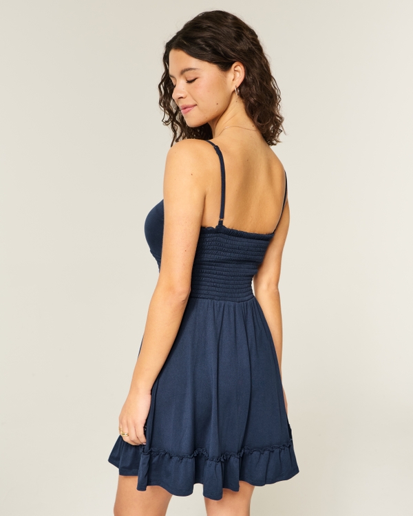 Tie Front Knit Mini Dress