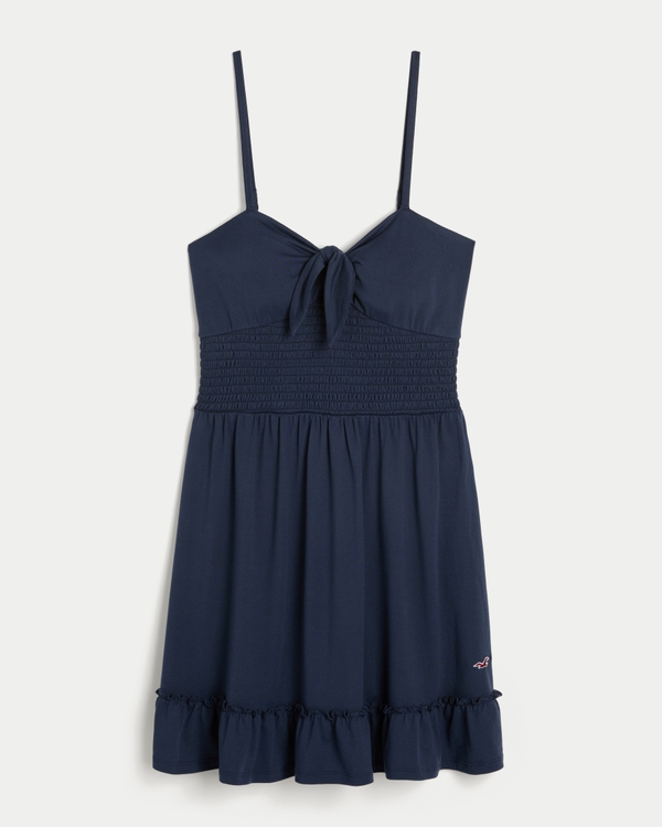 Tie Front Knit Mini Dress