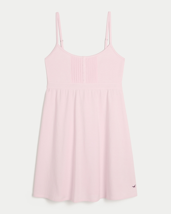 Pintuck Knit Mini Dress, Light Pink view 1